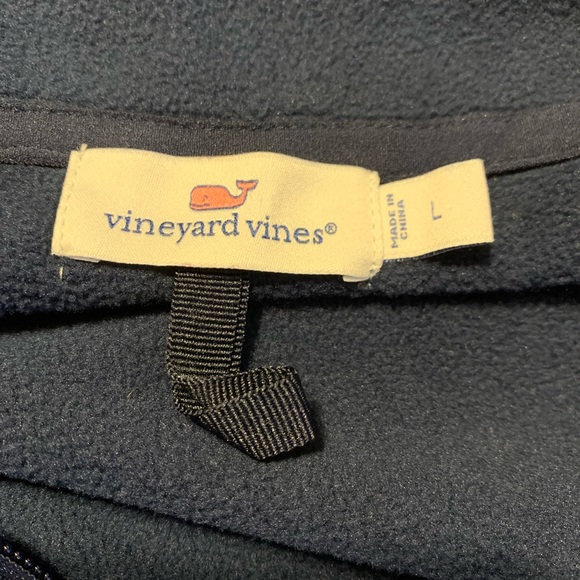 Vineyard Vines Women's Size Large Pullover Fleece Blue Mock Neck 1/4 Zip Top - Picture 6 of 7